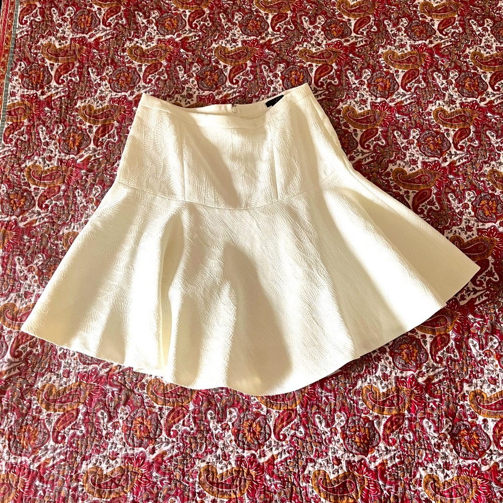 JCREW nwt ivory knee length skirt
